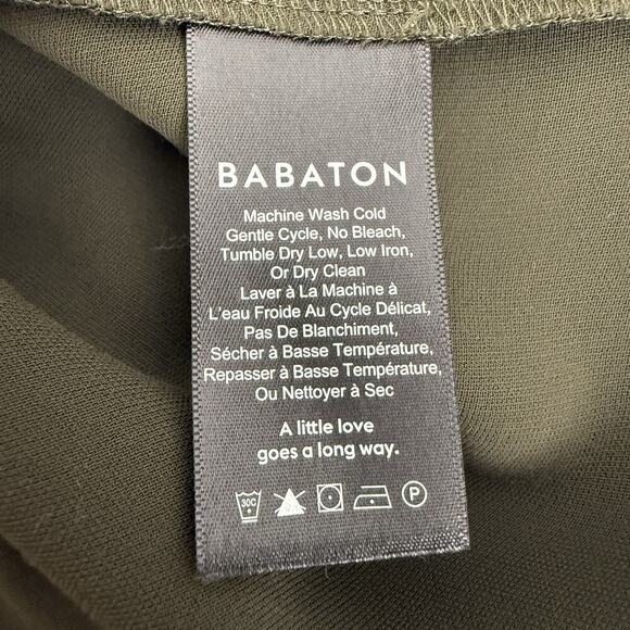 Aritzia Babaton Rena Top Popover Blouse Size XS Olive Green Long Sleeves Preppy - Picture 9 of 15